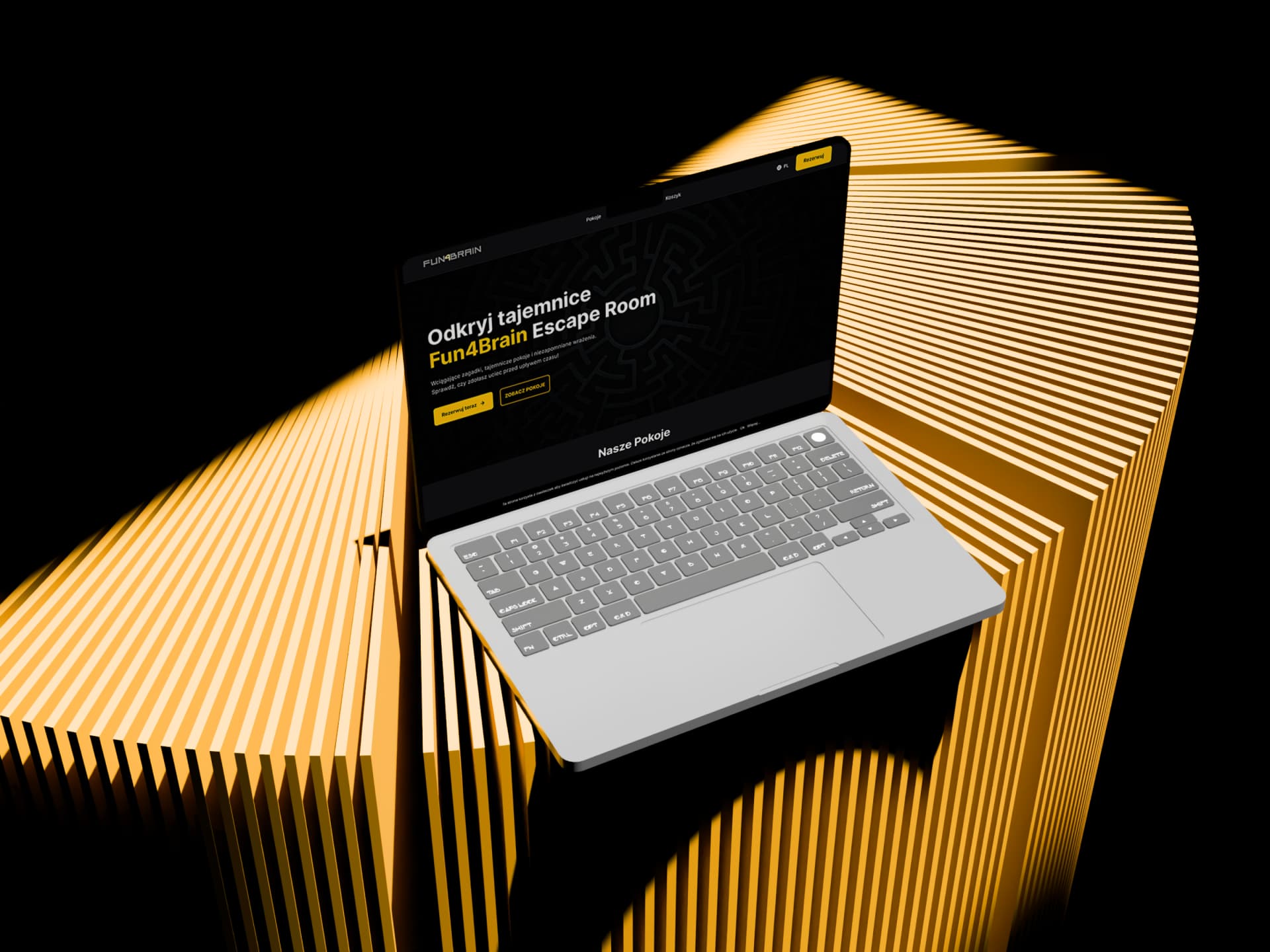 Fun4Brain - mockup strony Escape Roomu